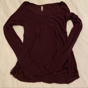 Free People Intimately Dark Purple Long Sleeve Top